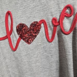 Ladies grey Valentine Love pullover sweater